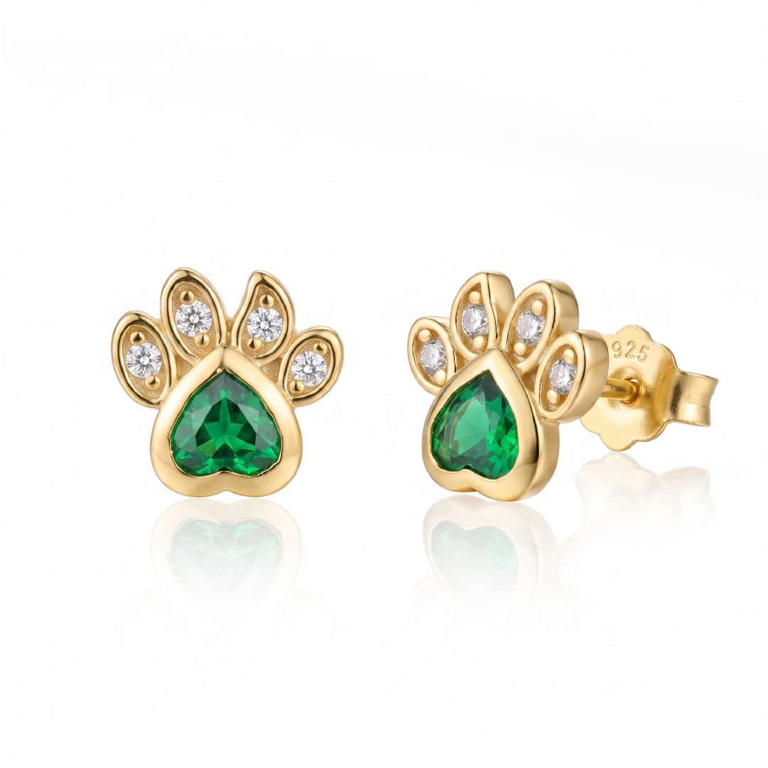 Aretes Huellita Esmeralda