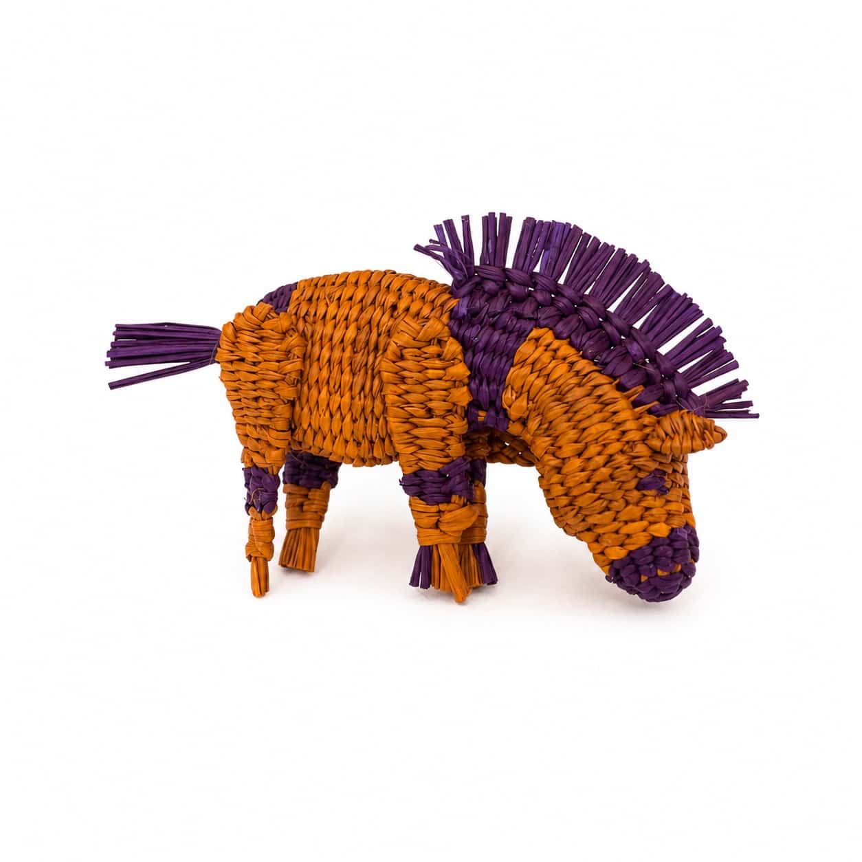 Horse Iraca Napkin Ring - Terra & Purple / Set of 4