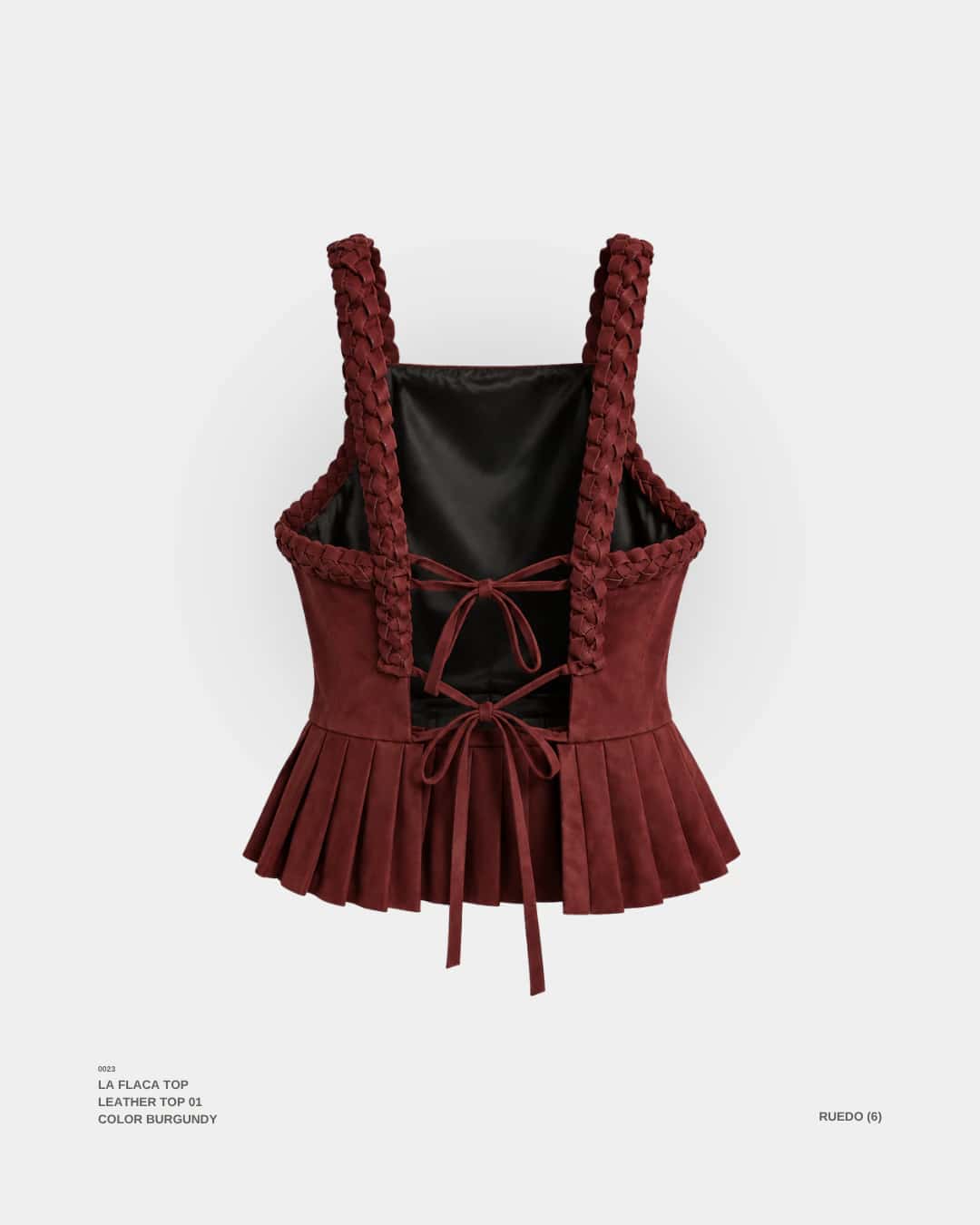 "LA FLACA" TOP BURGUNDY - miniatura 4