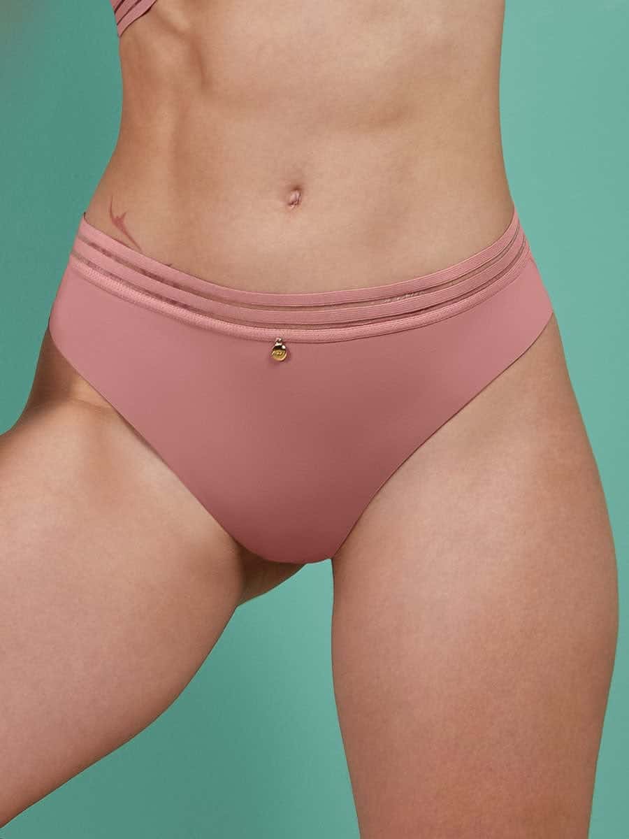 Brasilera Invisible con Elástico Suave en Cintura Rosa Salmón