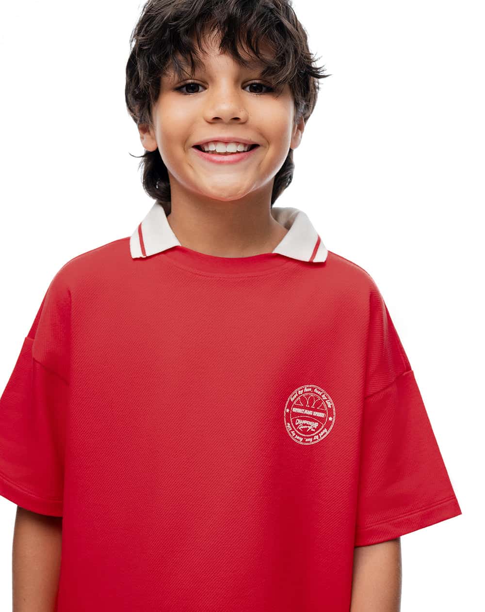Camiseta regular manga corta roja niño