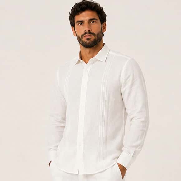 GUAYABERA ML 100% LINO HOMBRE