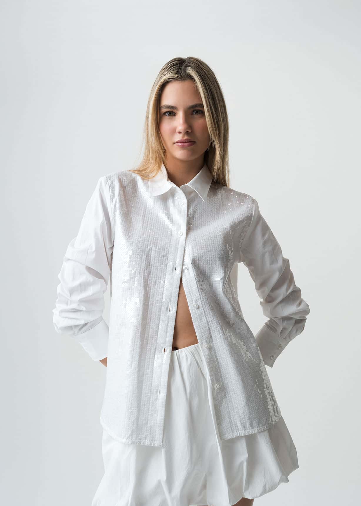 Camisa manga larga con lentejuelas