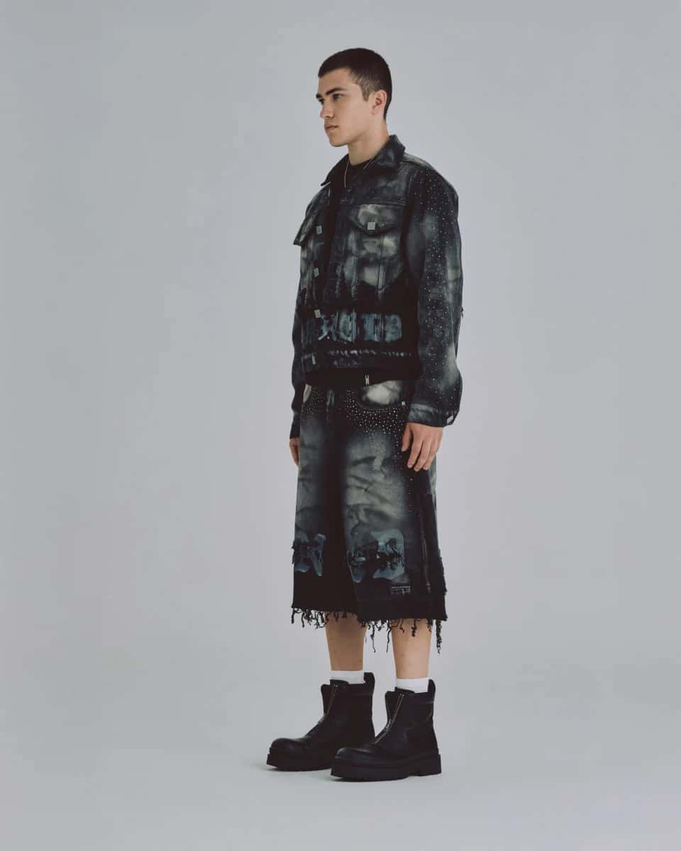 94' UNDRGLD Double Destroyed Jacket Vintage Gray - miniatura 12
