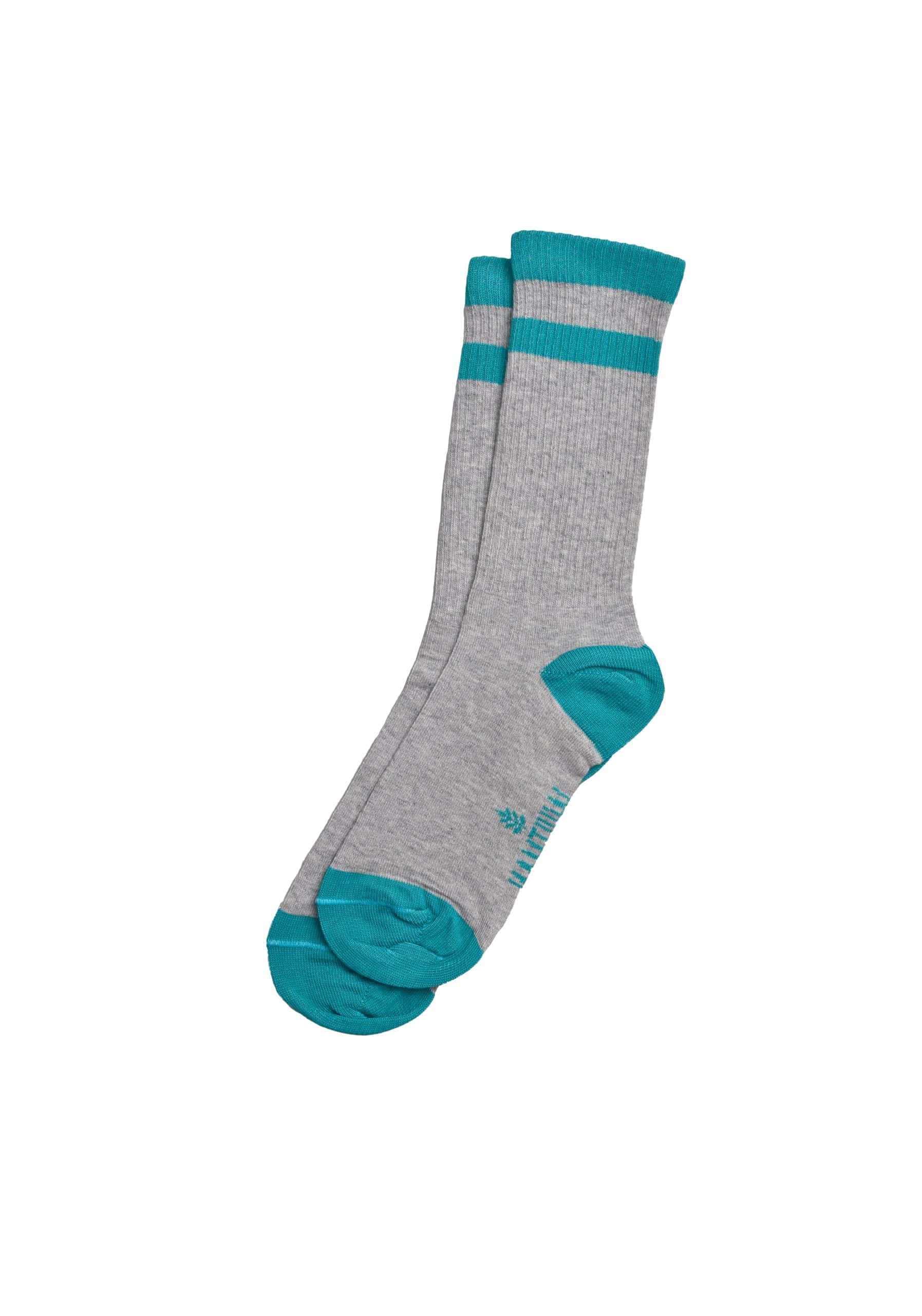 Medias Acanaladas Unic. Gris - Verde Fem