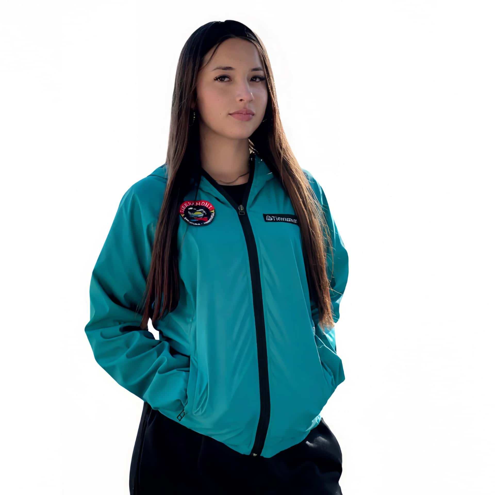 Chaqueta Impermeable Pionono Turquesa Mujer