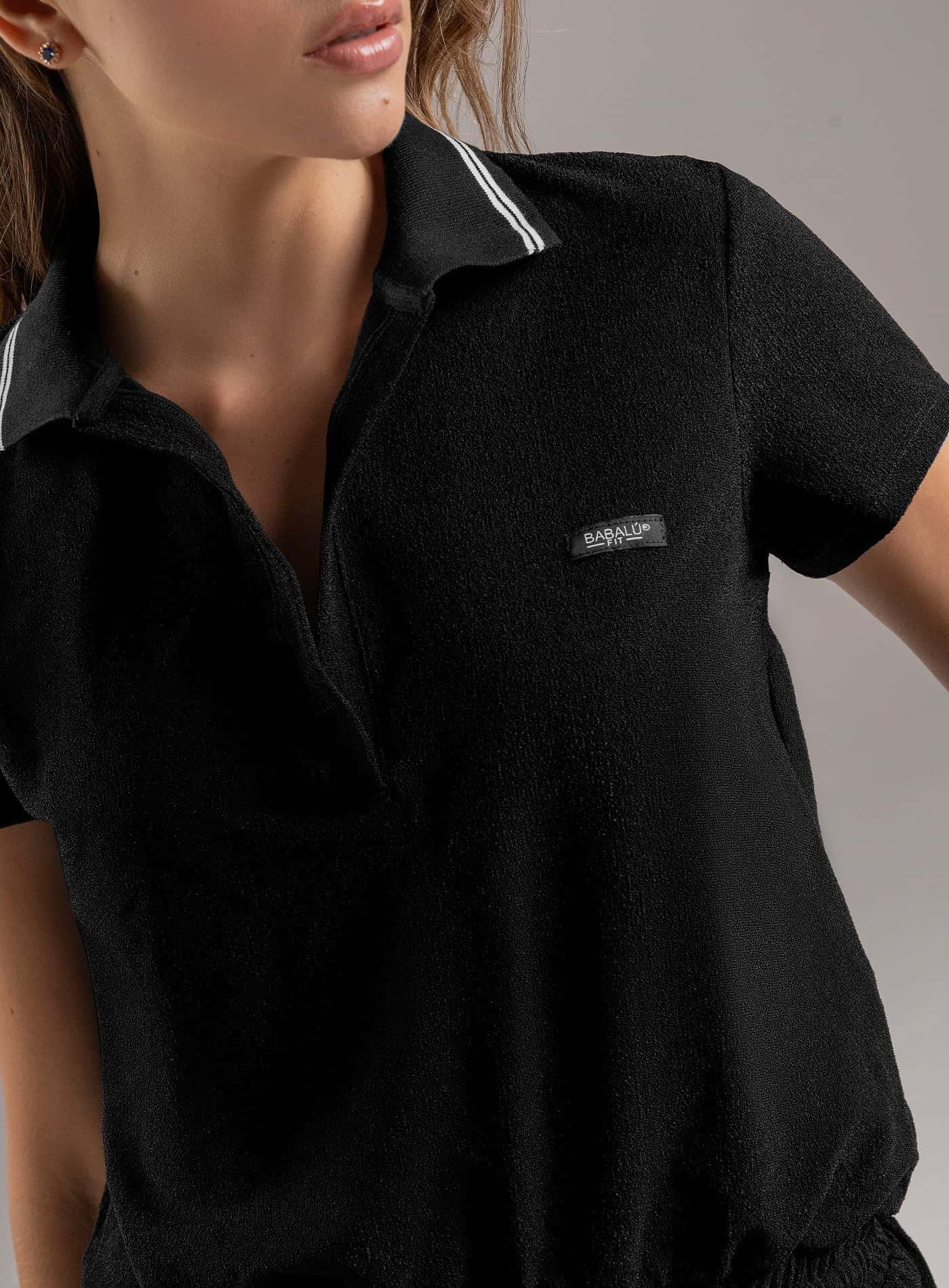 ENTERIZO ESTILO URBANO TELA TIPO TOALLA CON CUELLO TEJIDO - PRECIO ESPECIAL