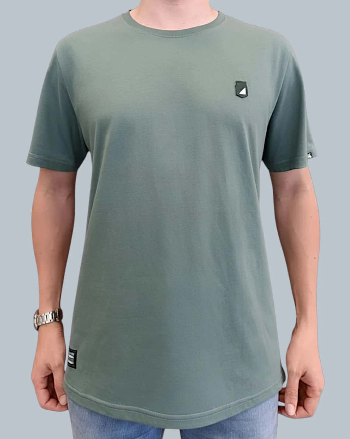 CAMISETA BASICA VERDE ESCUDO DIAGONAL - miniatura 1