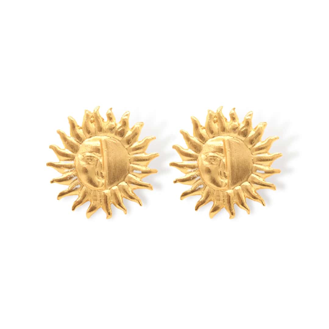 Aretes de sol media cara plana grande