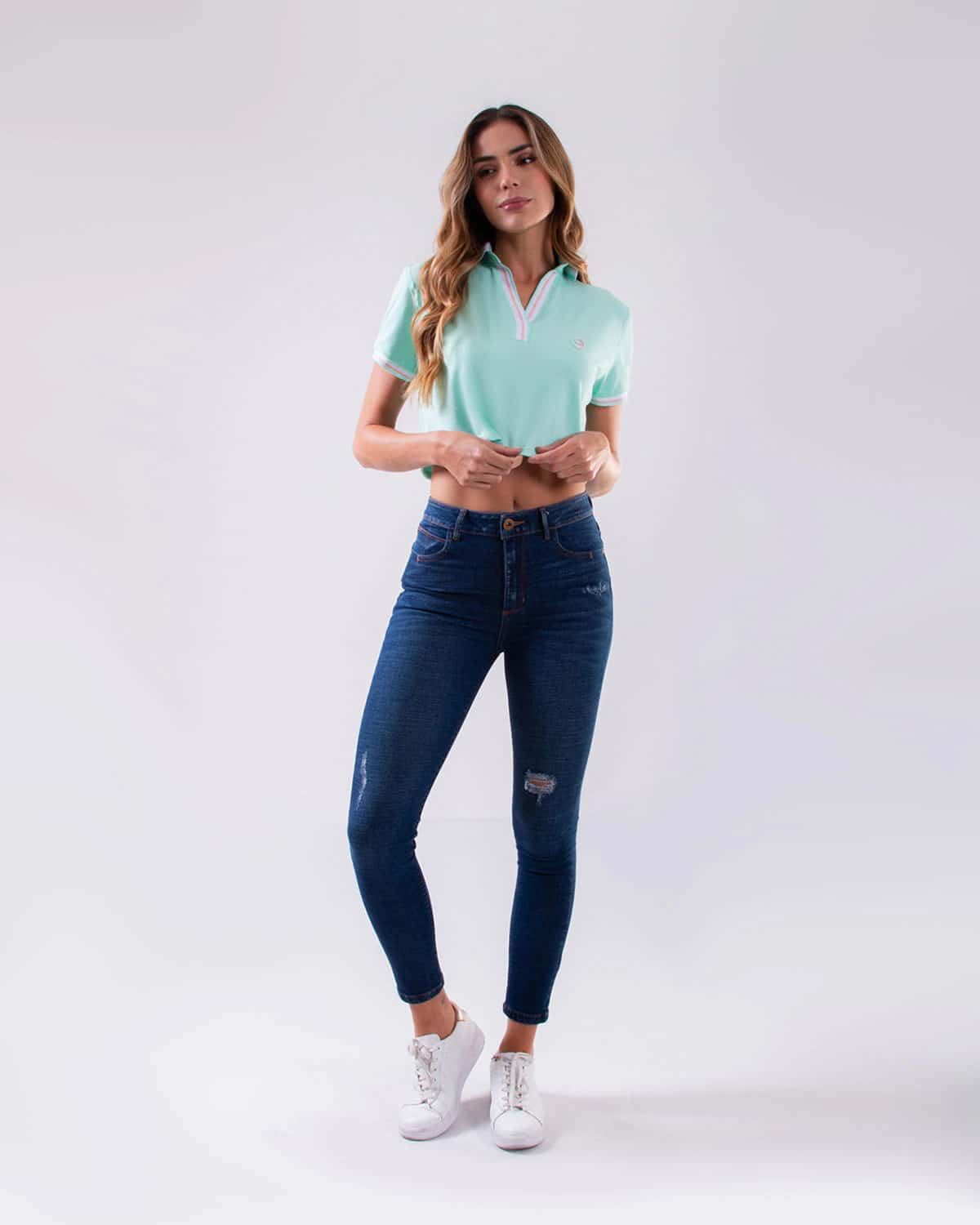 Polo menta para mujer