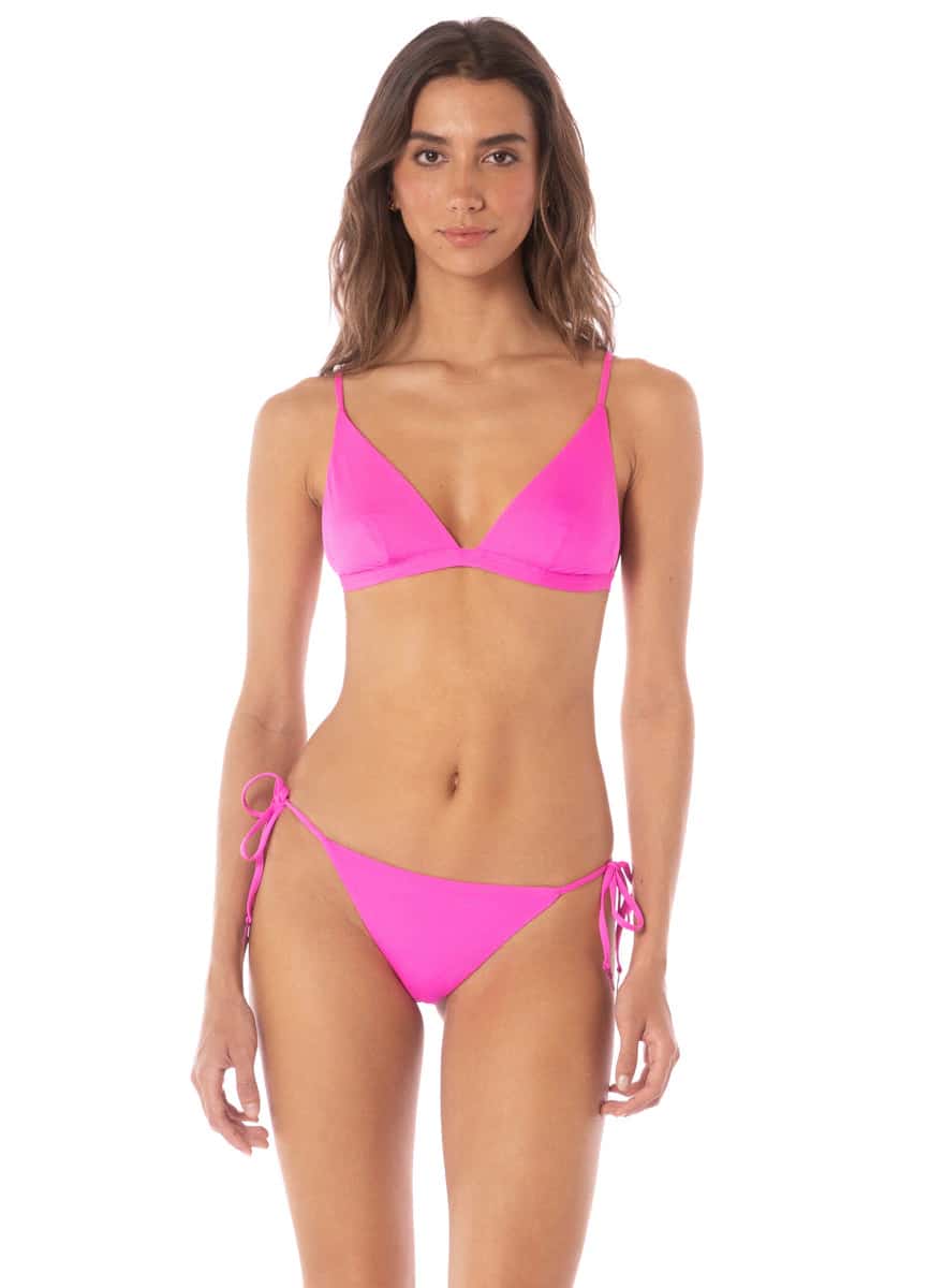 Maaji Poppy Pink Ivy Fixed Triangle Bikini Top