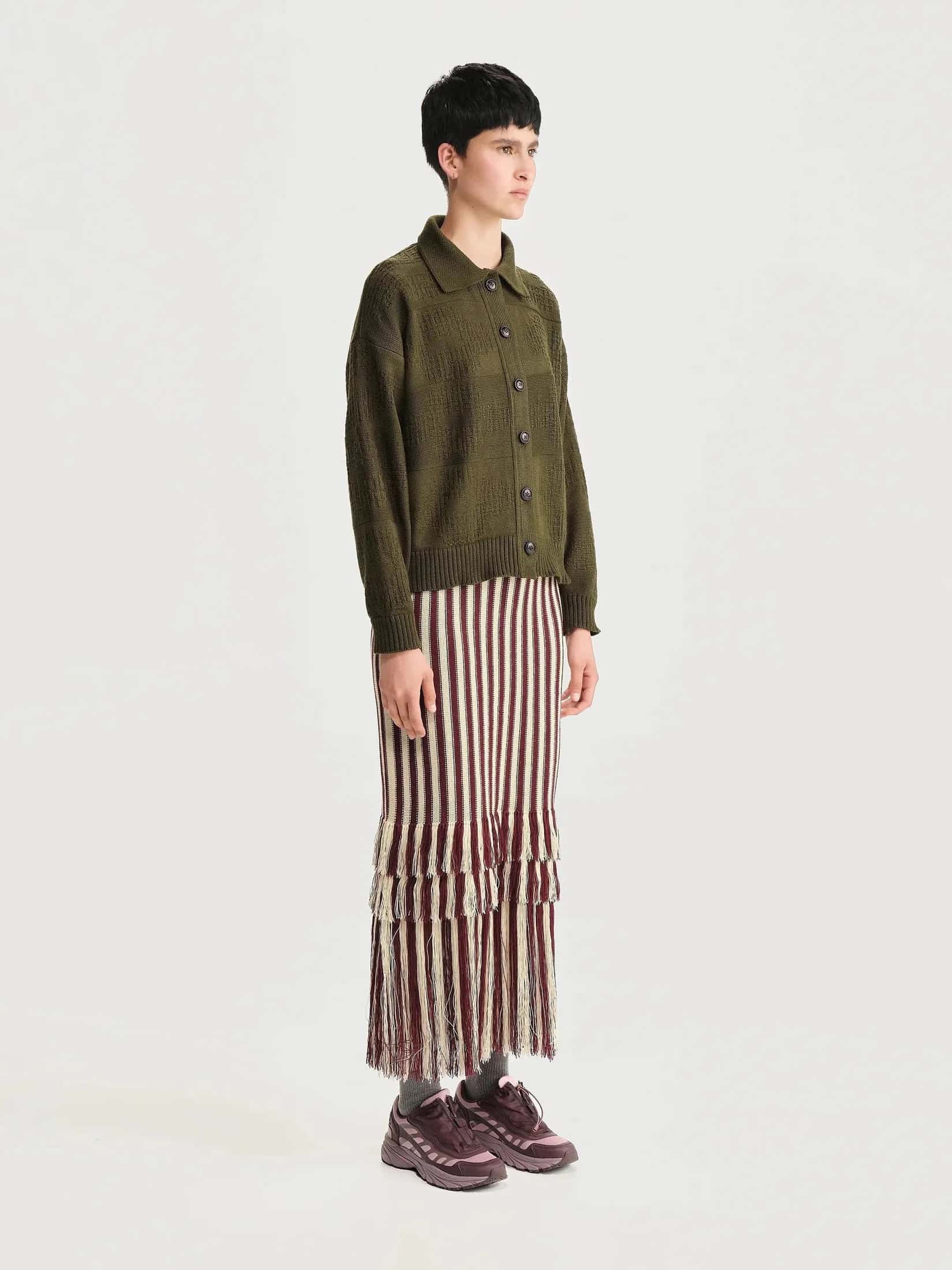 Cardigan Polo Picnic Verde Mujer - miniatura 3