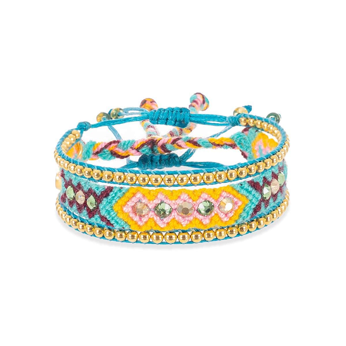 Wayuu Skinny Aqua Stack | Minimal Coastal Chic