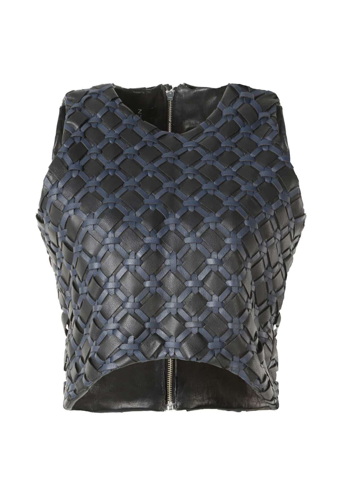 INTRECCIATO LEATHER SWIMMER’S TOP