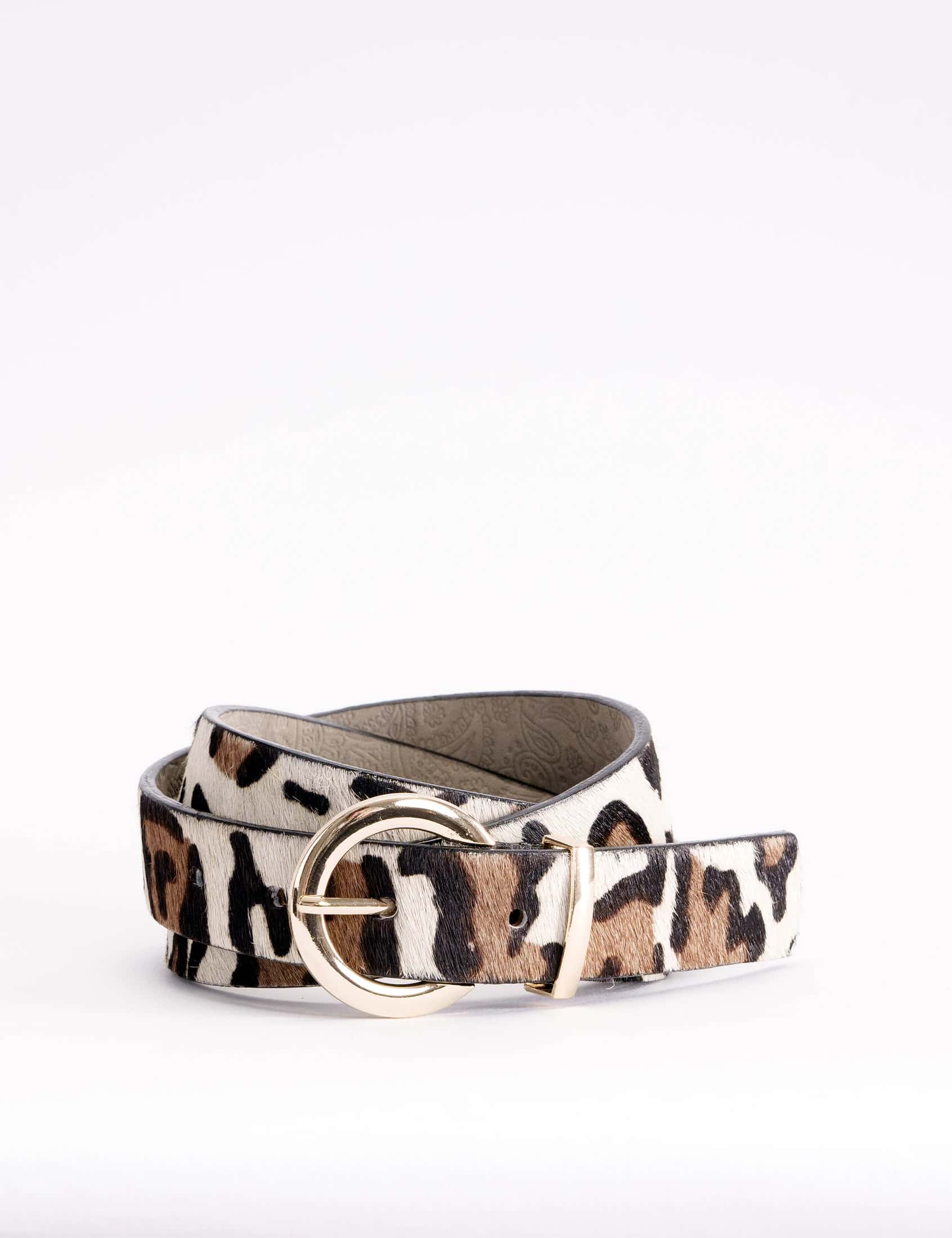 CINTURÓN ANIMAL PRINT JIRAFA BLANCO - miniatura 1