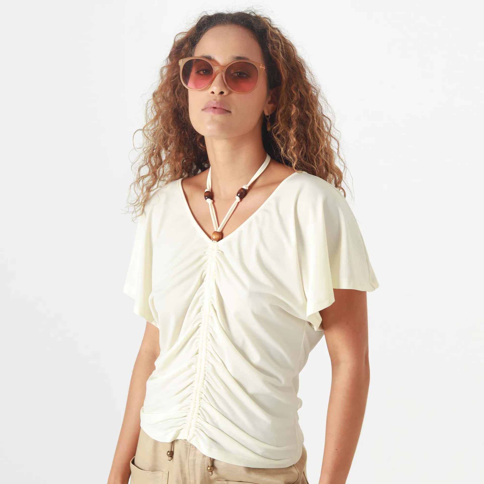 Camiseta Cuello V Manga Corta
