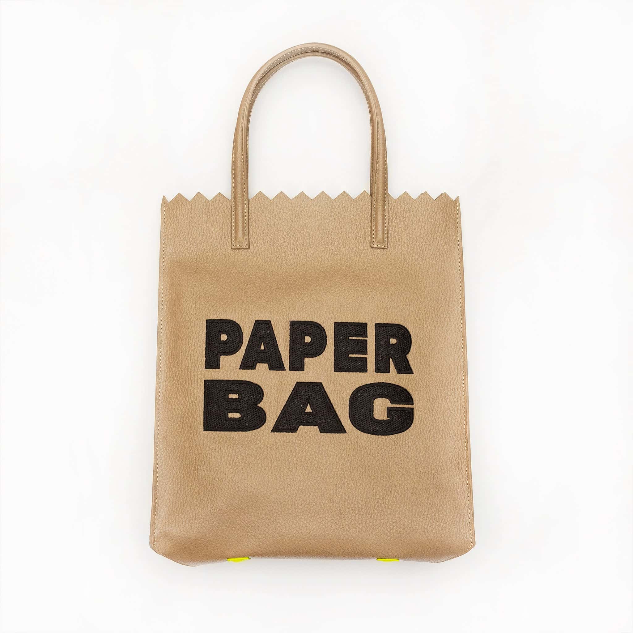 Paper Bag - Cocoa + Black Embroidery