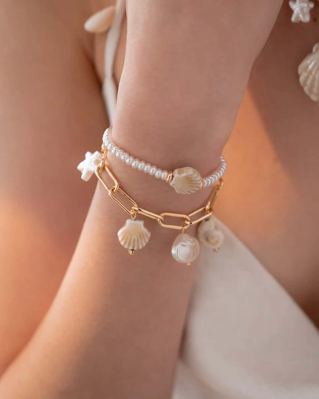 Pulsera 2 en 1 Caracoles + Aretes