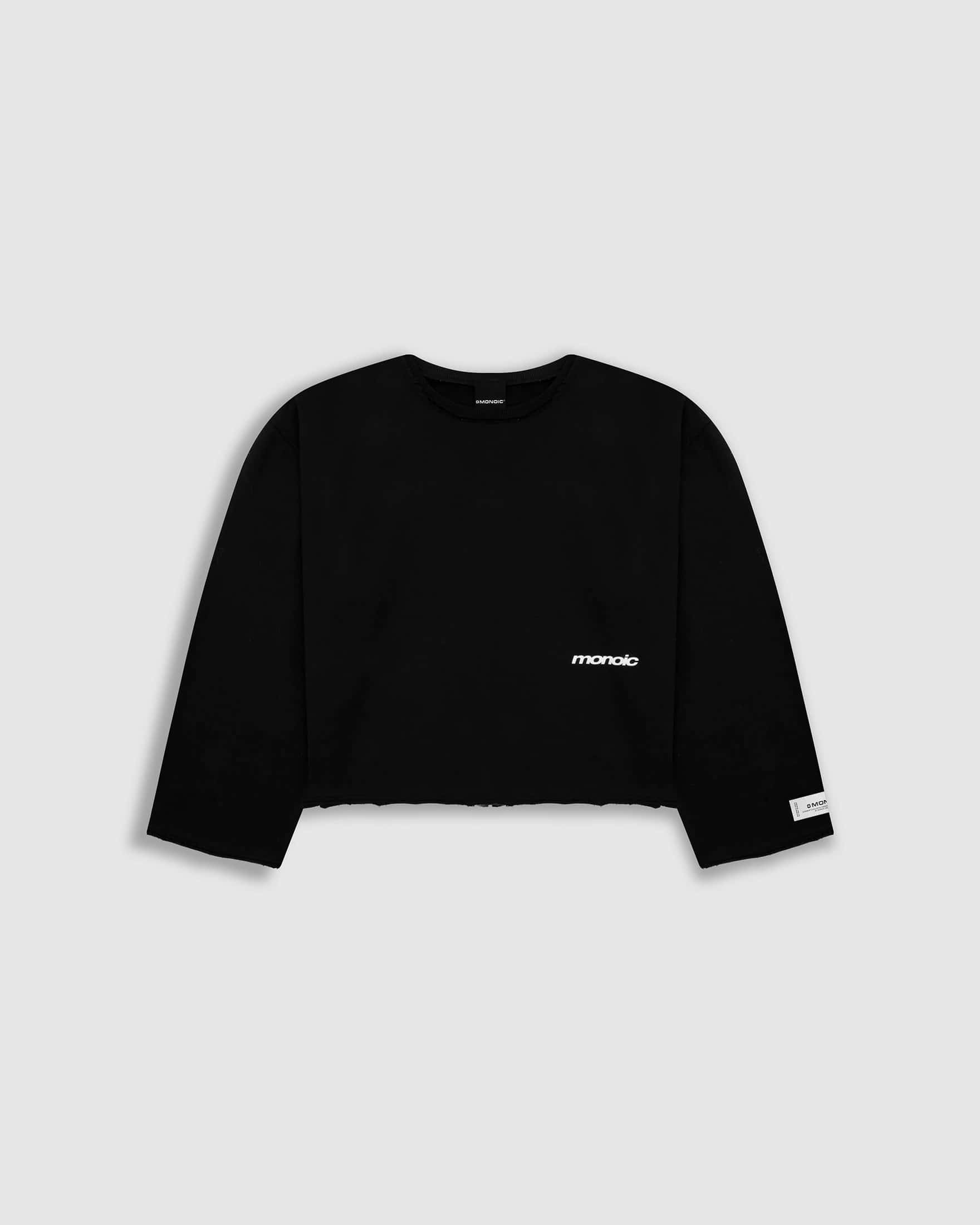 Long Sleeve Boxy T-Shirt – Negro Oscuro