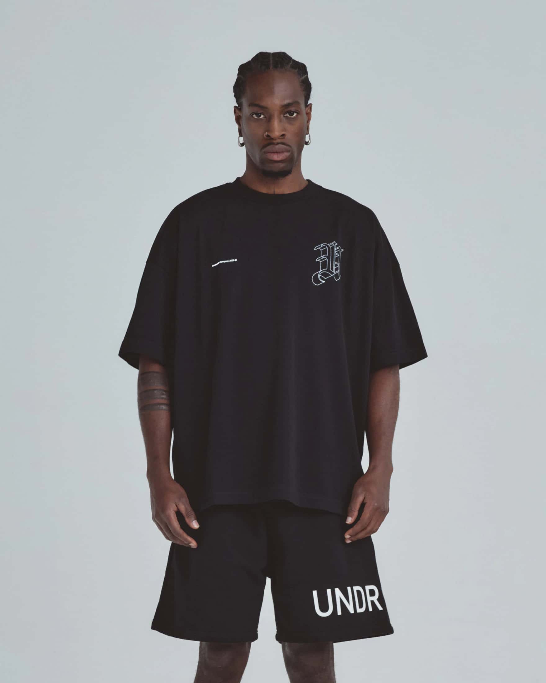Line Solid U Tshirt Black - miniatura 2