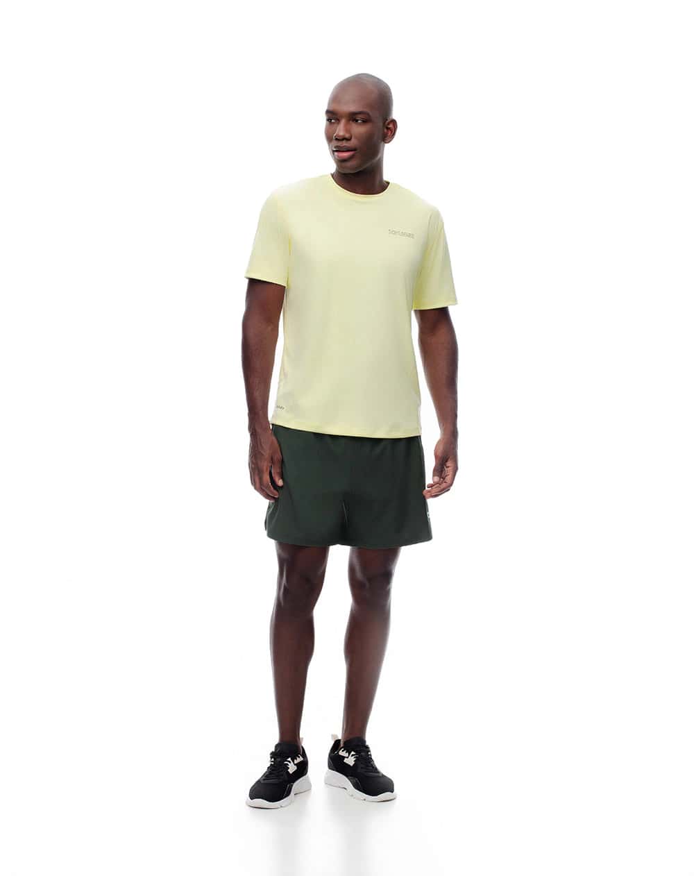 Pantaloneta deportiva malla interna verde hombre