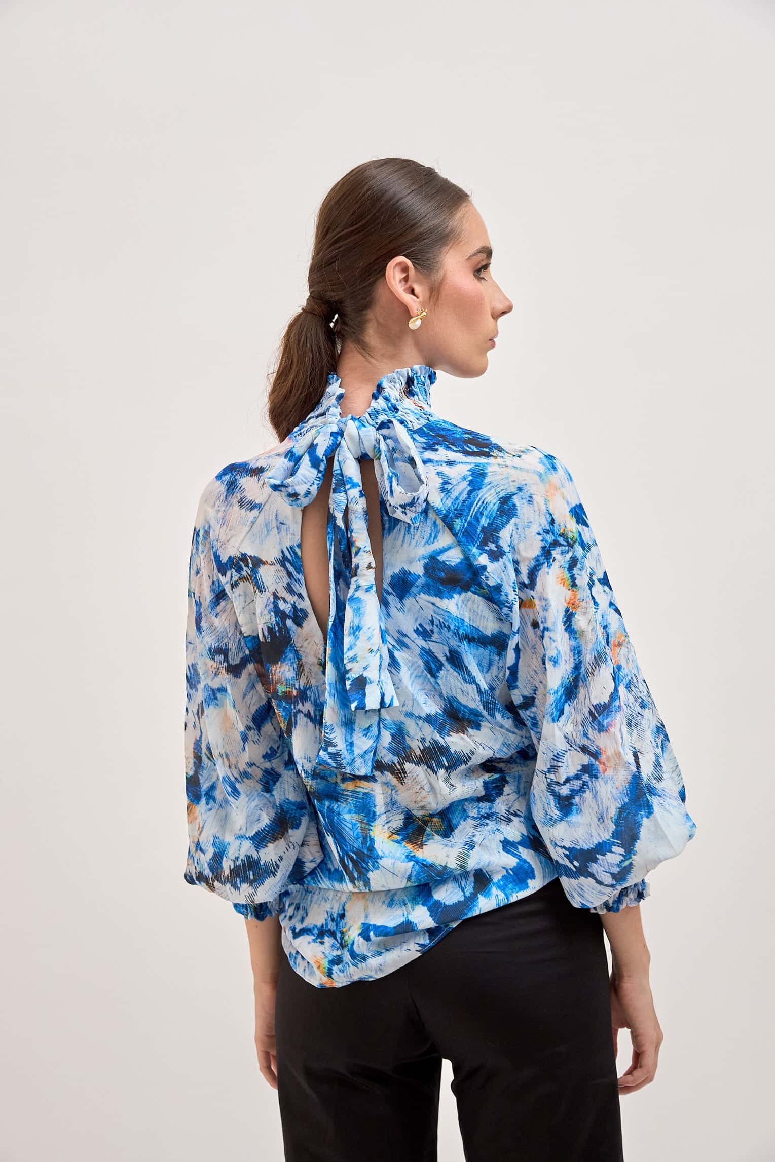 Blusa Brestel Plumas Azul - miniatura 12