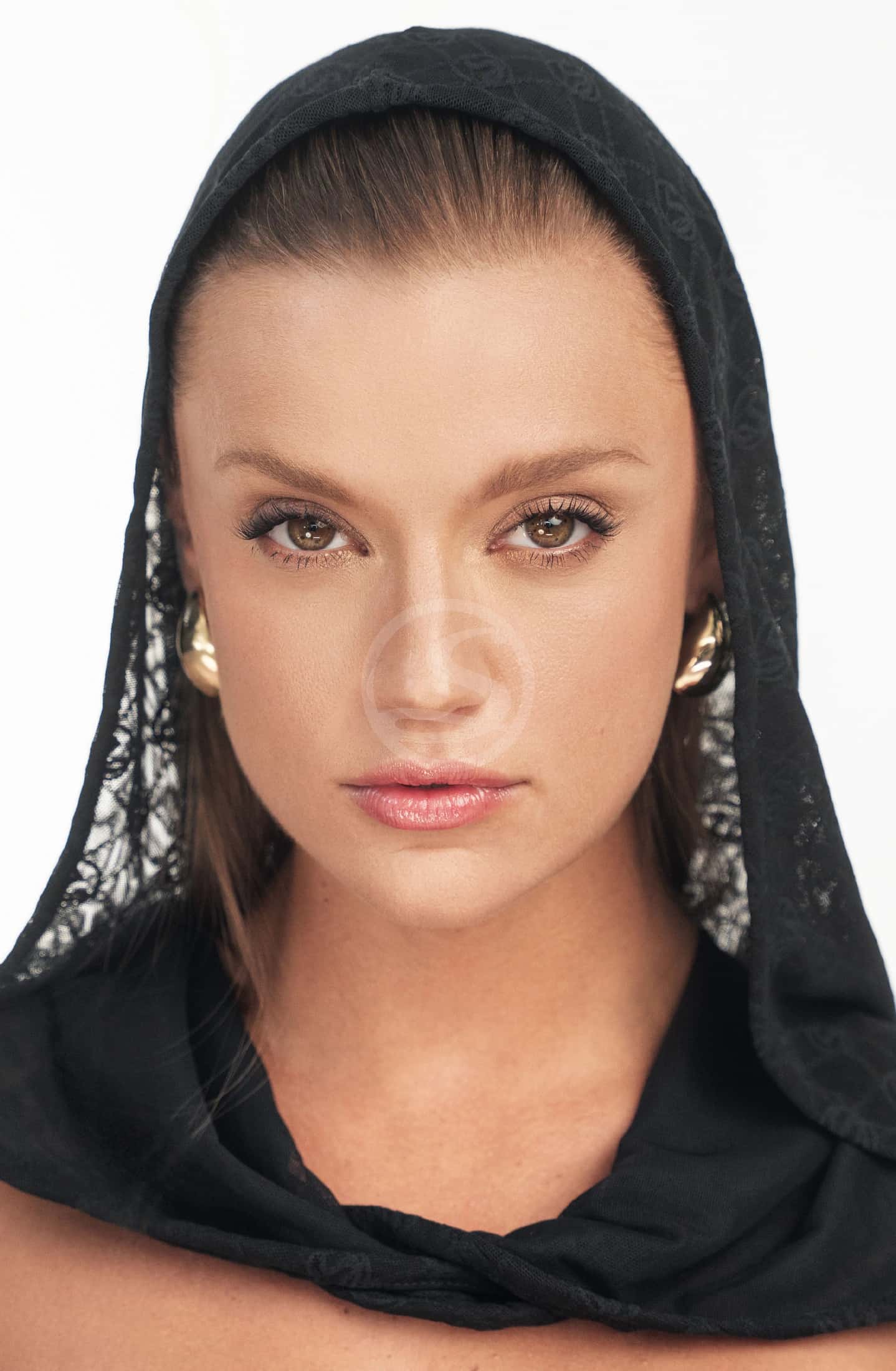 Turbante Oasis Negro Malla en logo Santísimas Ref. S-566