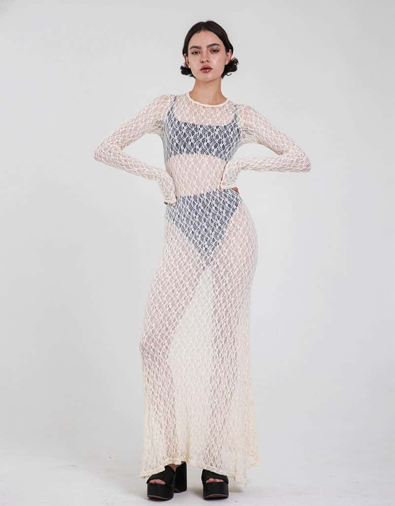 SERENA MARFIL LACE DRESS