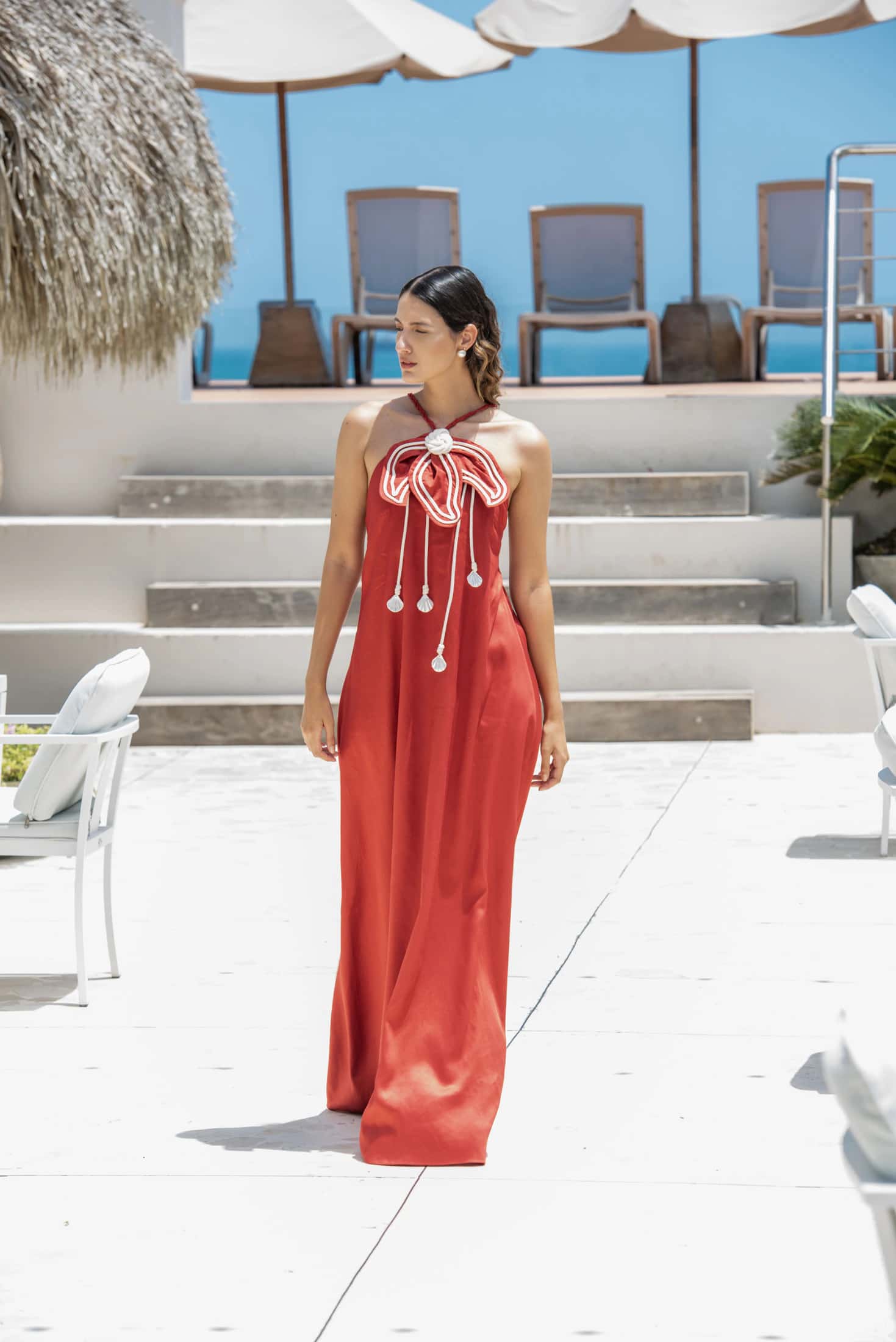 Aluna Burnt Red Dress - miniatura 1