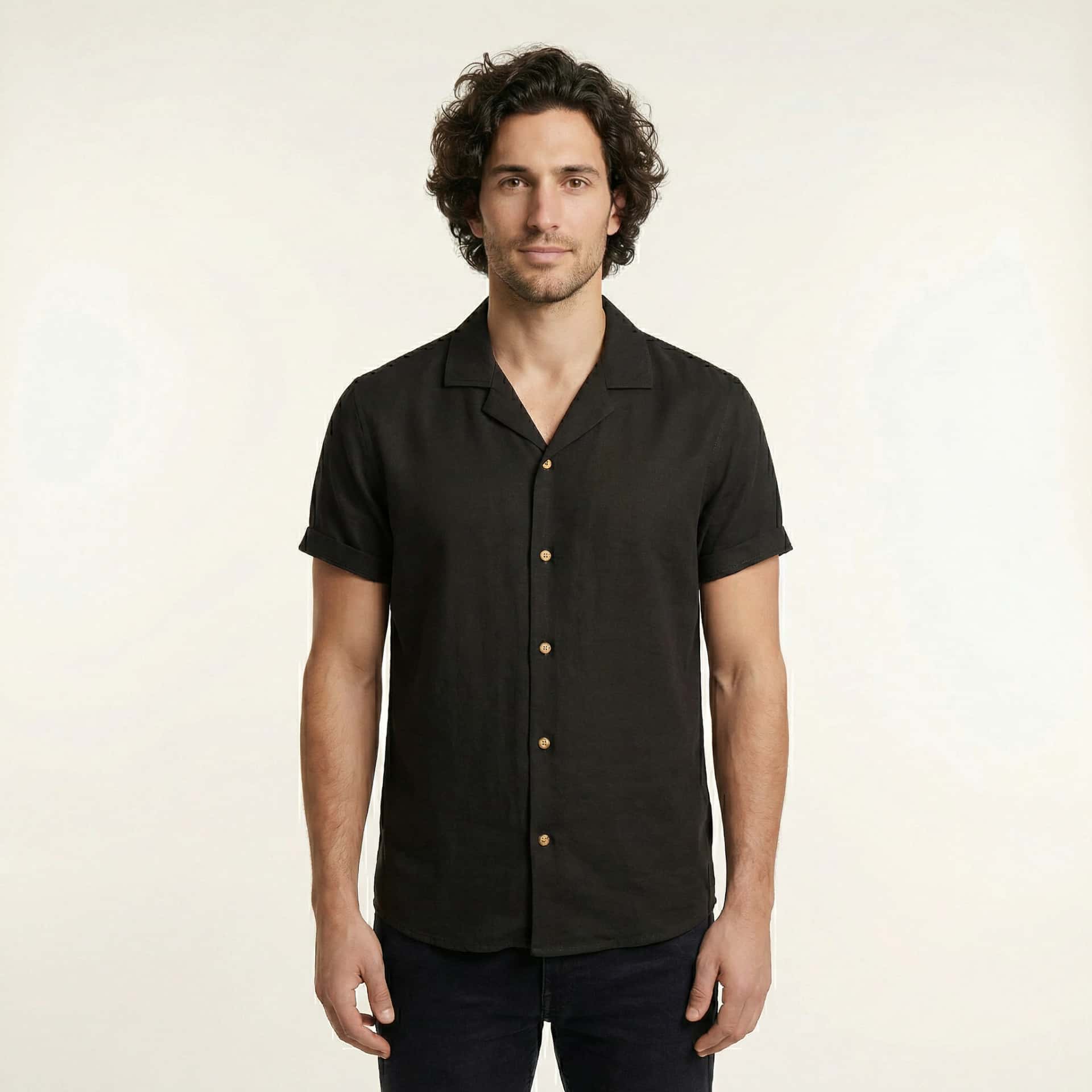 Camisa Bowling Negra B08