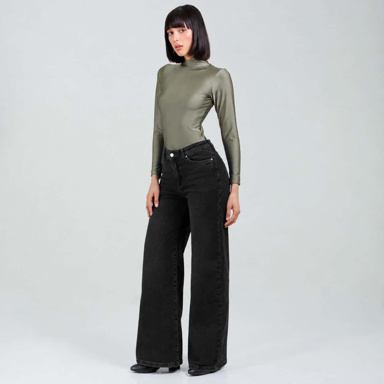 Jean Wide Leg Negro Ax-3159 licrado