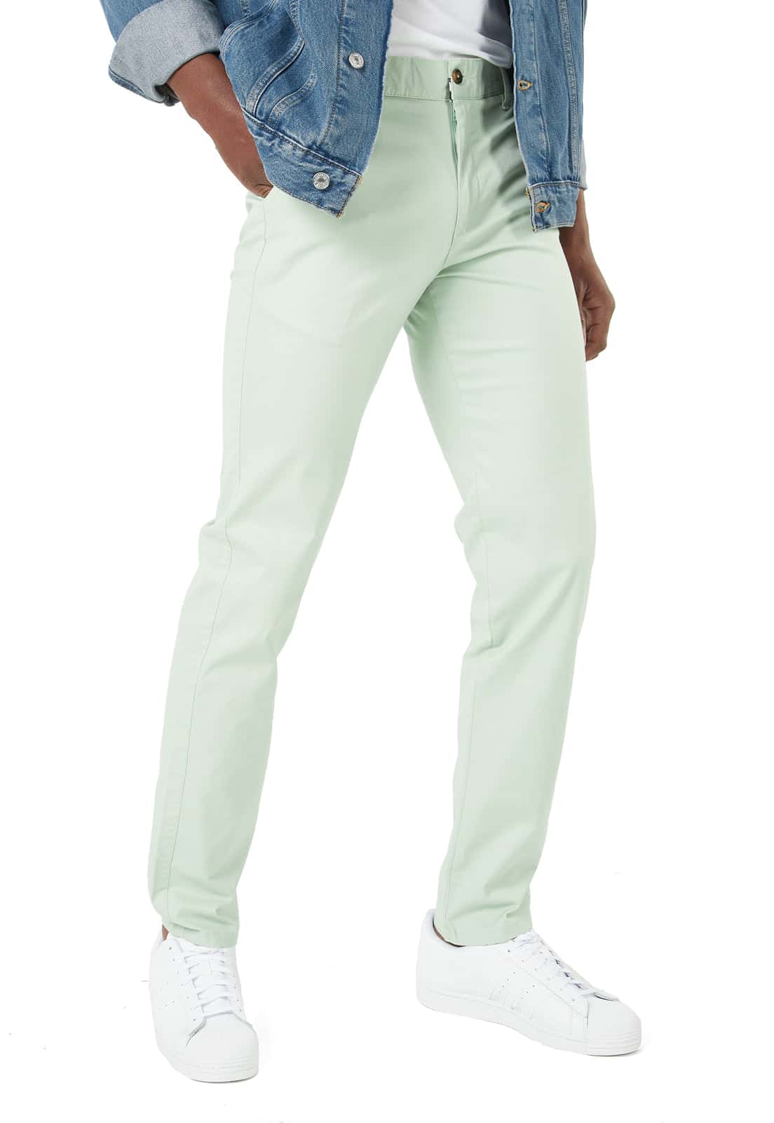 Pantalòn dril verde menta spandex