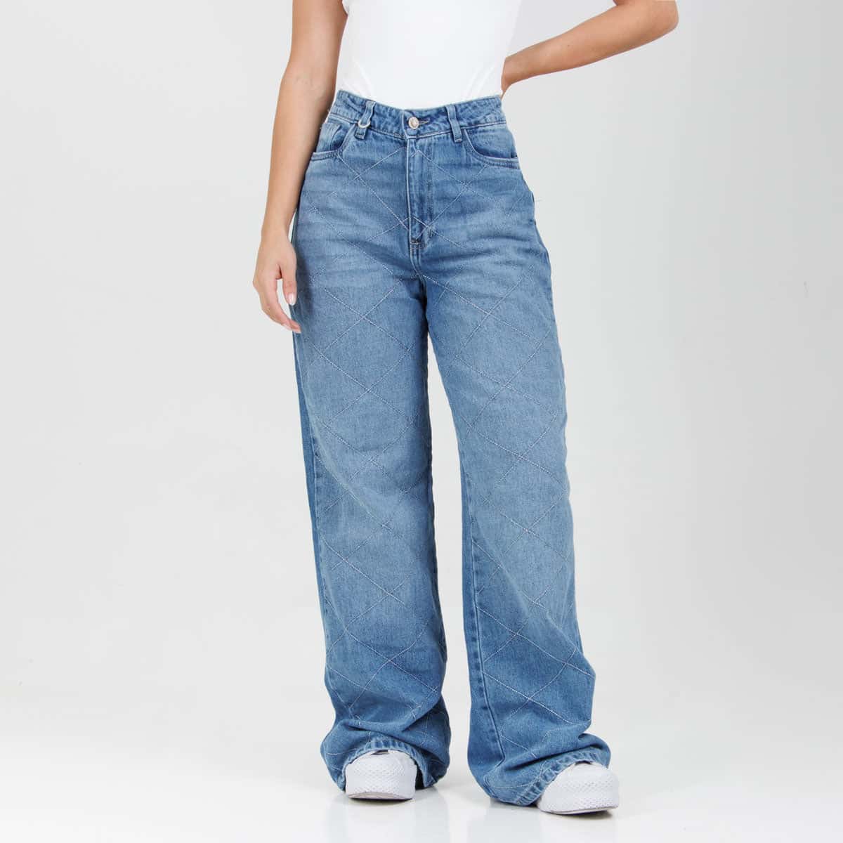 Jean Axspen Wide Leg Ax-2996 Rigido Brillos - miniatura 2