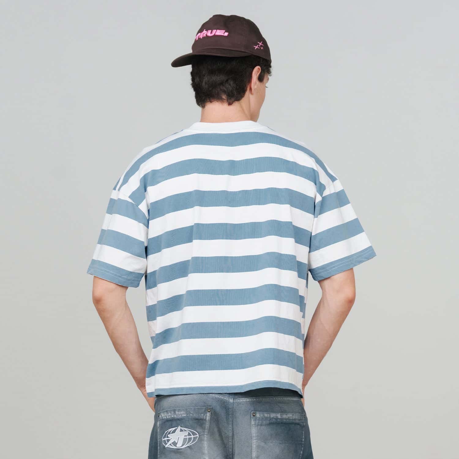 Racing Stripes Boxy Tee - Blue - miniatura 2