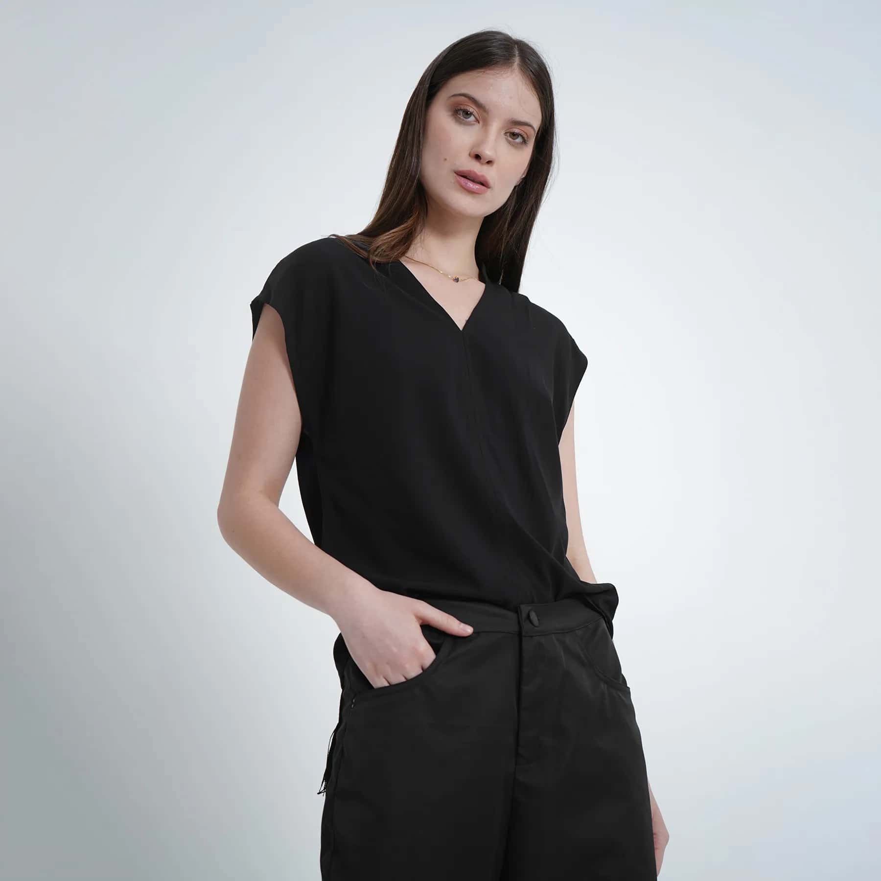 Blusa Cuello Neru Manga Sisa