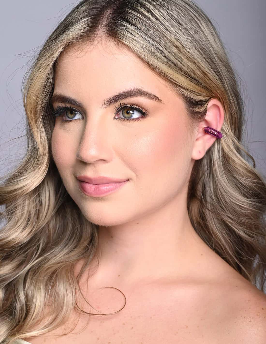 Ear Cuff Luna Llena Purpura