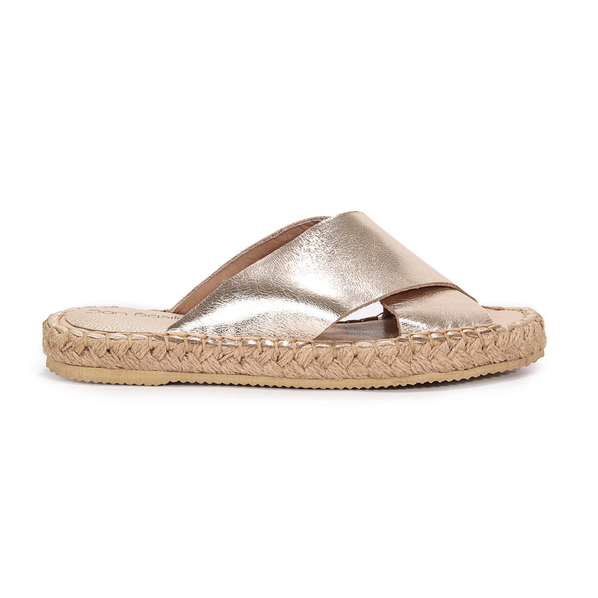 "VELKIA" SANDALIA EN CUERO CON YUTE