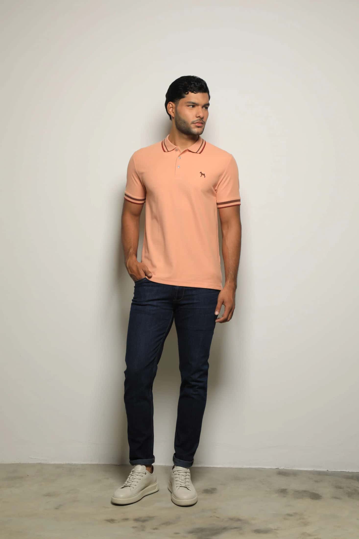 Polo Básica Naranja Pastel