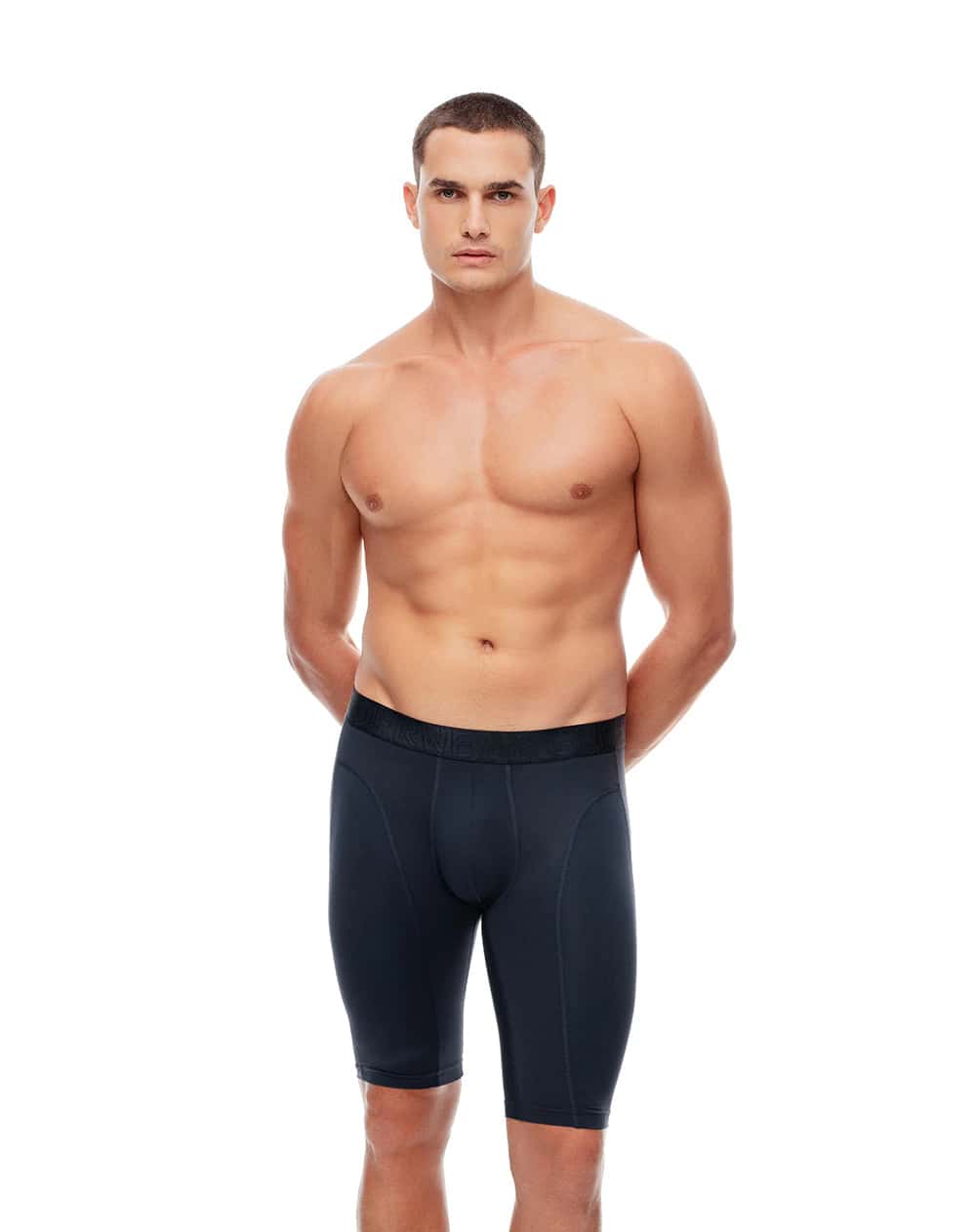 Bóxer deportivo largo control humedad azul hombre