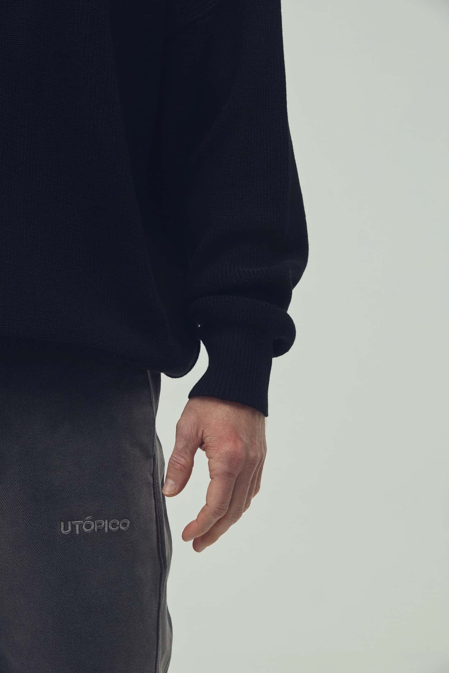 KNIT ZIP UP NEGRO - miniatura 5