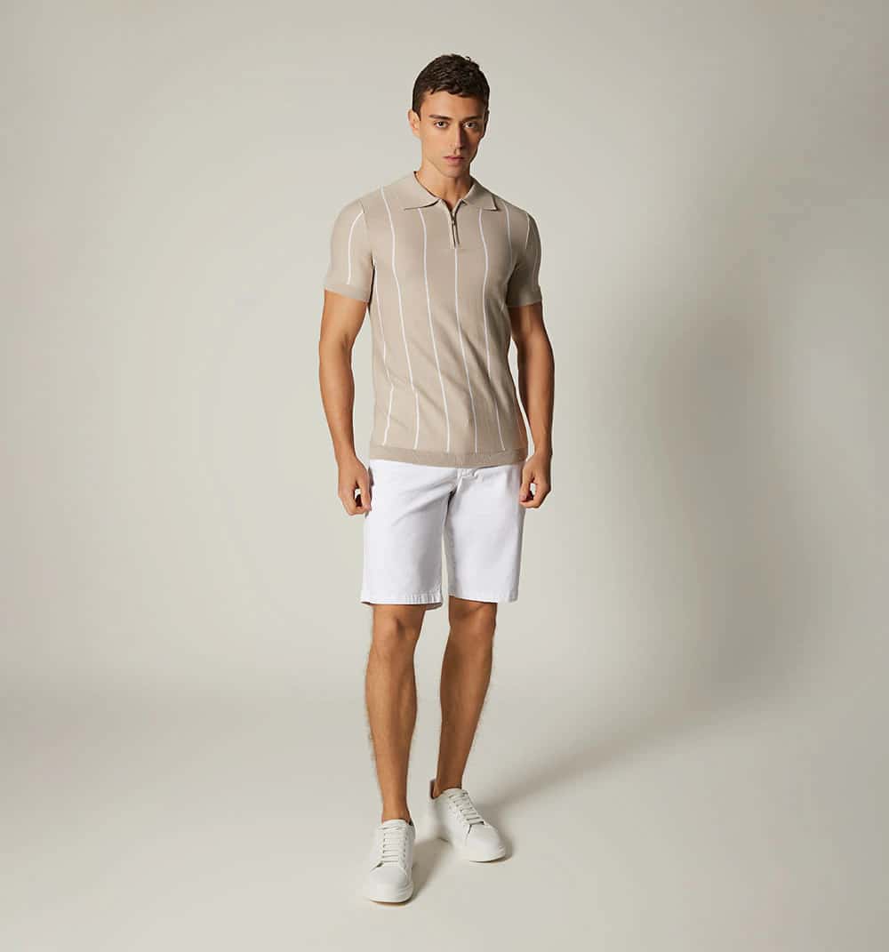 Polo para hombre tejida con cierre