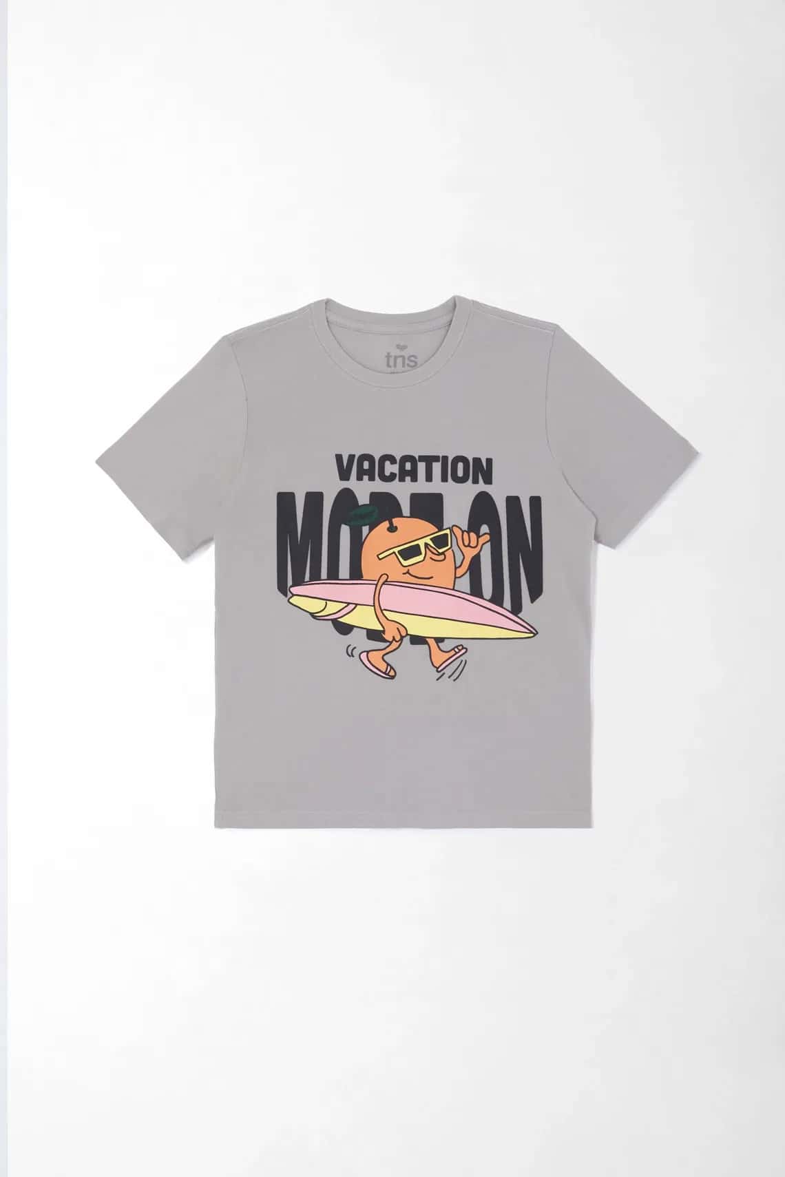 Camiseta manga corta estampada para niño con cuello estructurado
