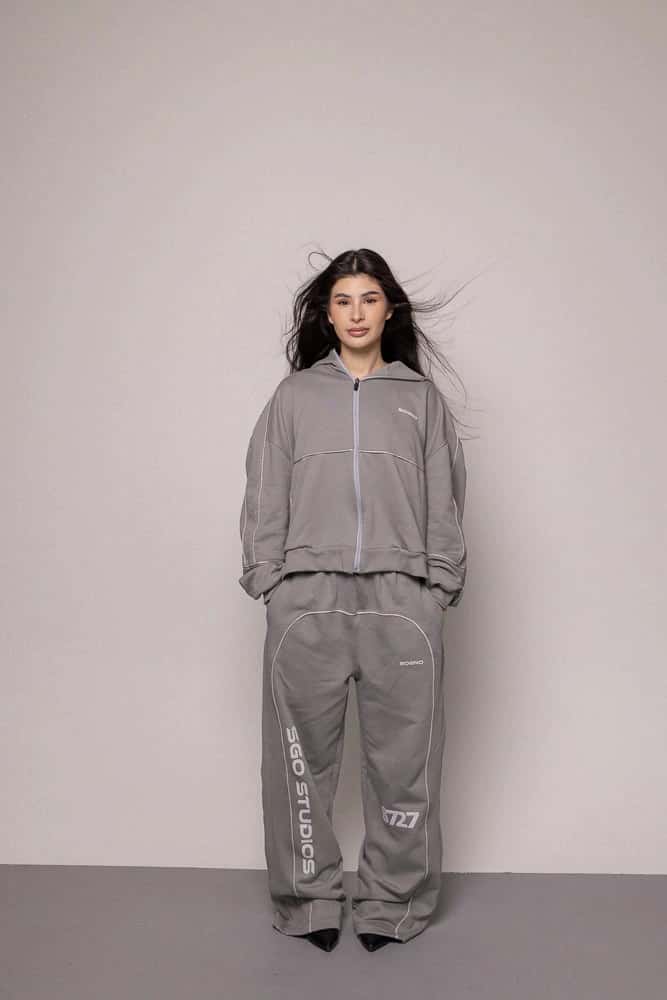 SET HOODIE Y SUDADERA DAMA-GRIS