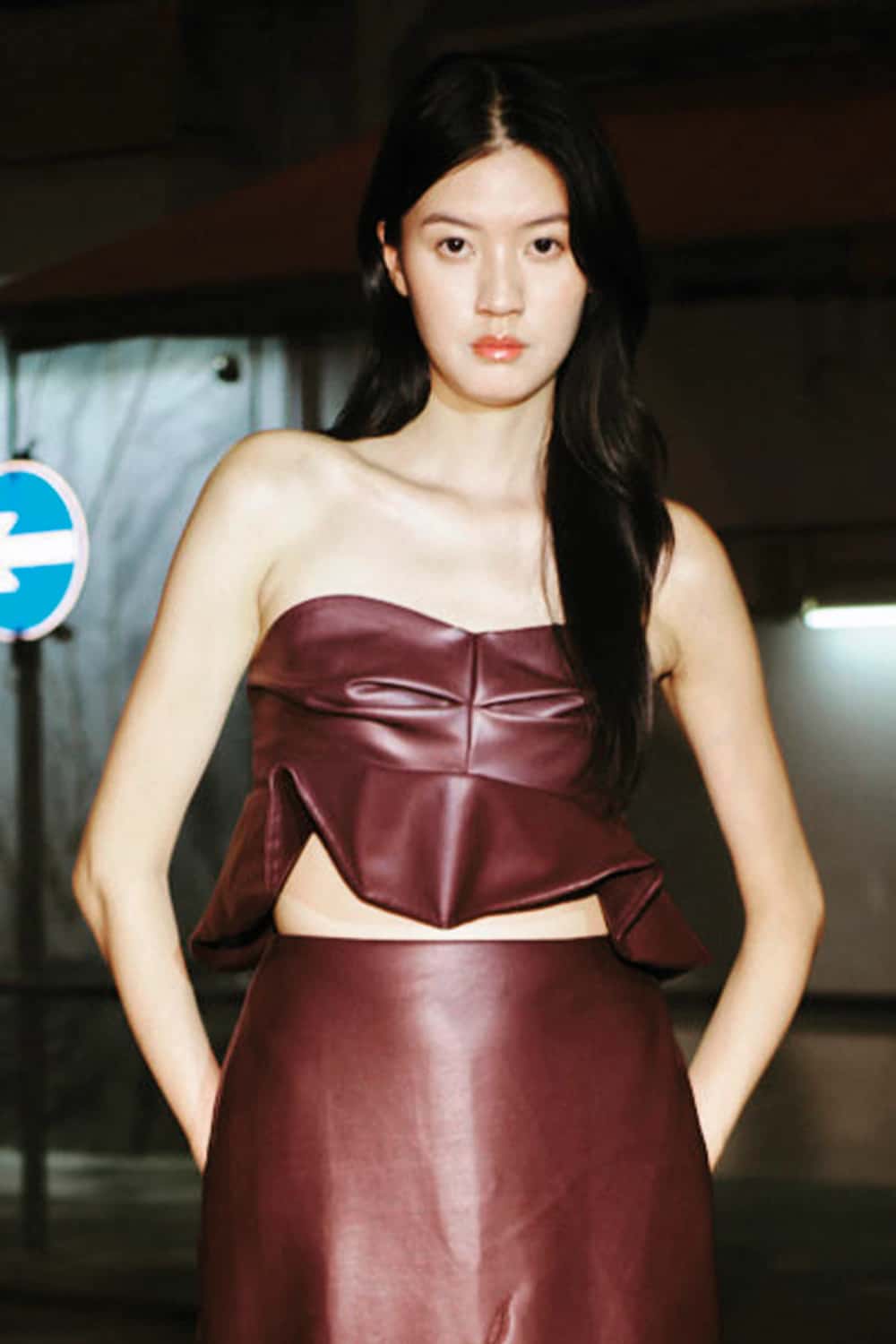 Crop top de mar Burgundy