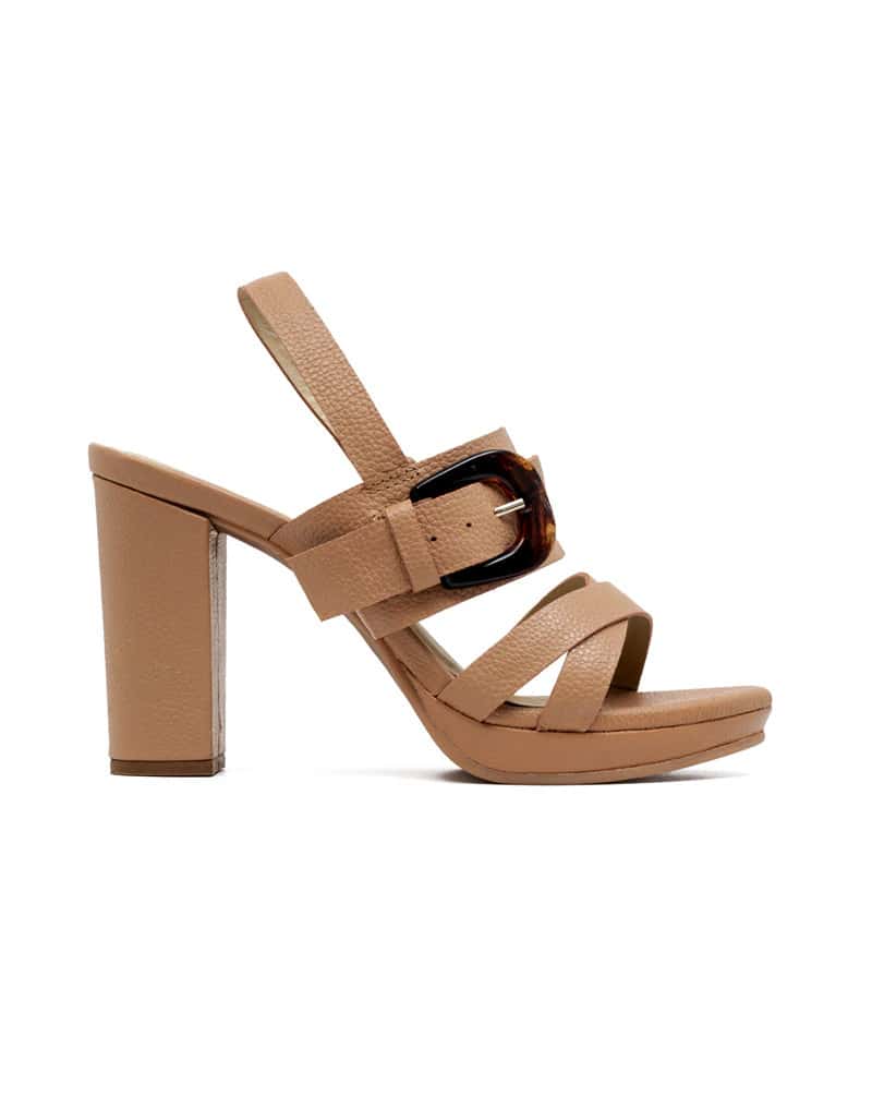 Sandalia tacon de cuero  REF WNN1686