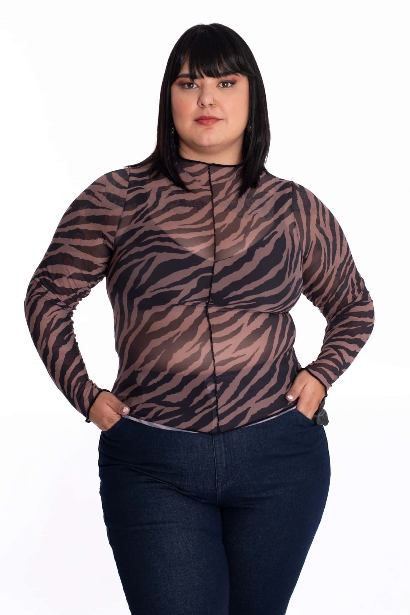 Camibuso Malla Vértical Estampado