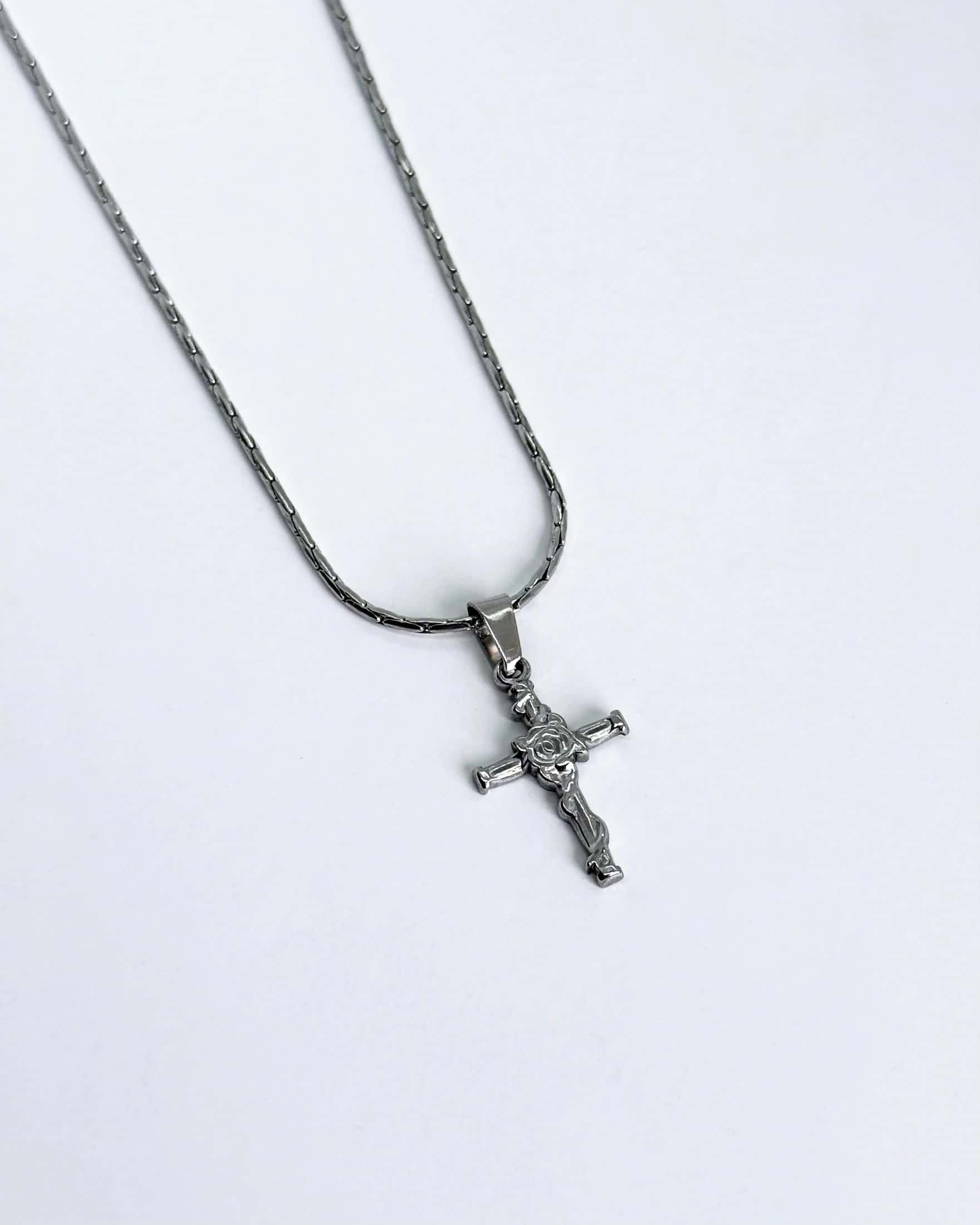 Cross n’ Rose - Silver