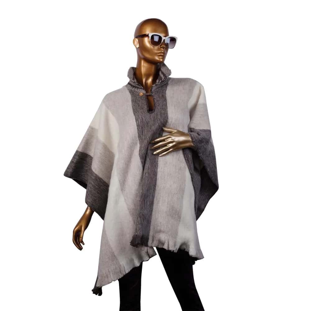 Ruana poncho cuello c gris