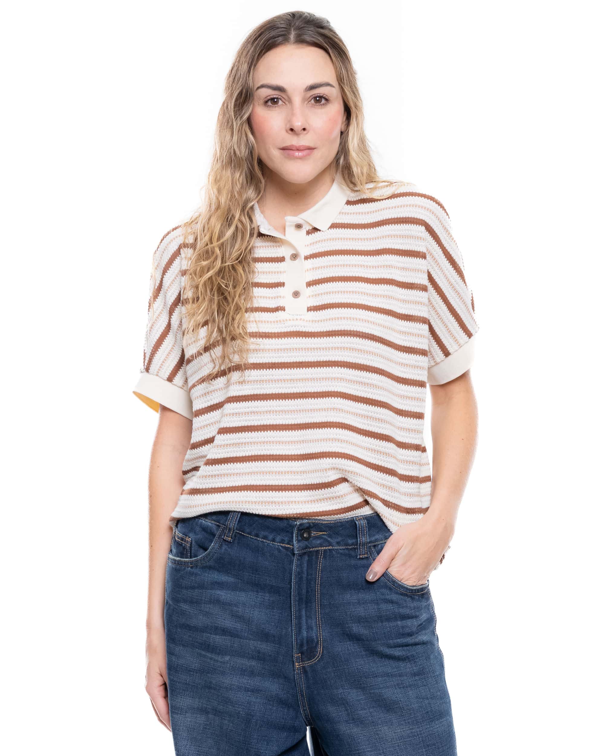Camiseta Tipo Polo Rayas