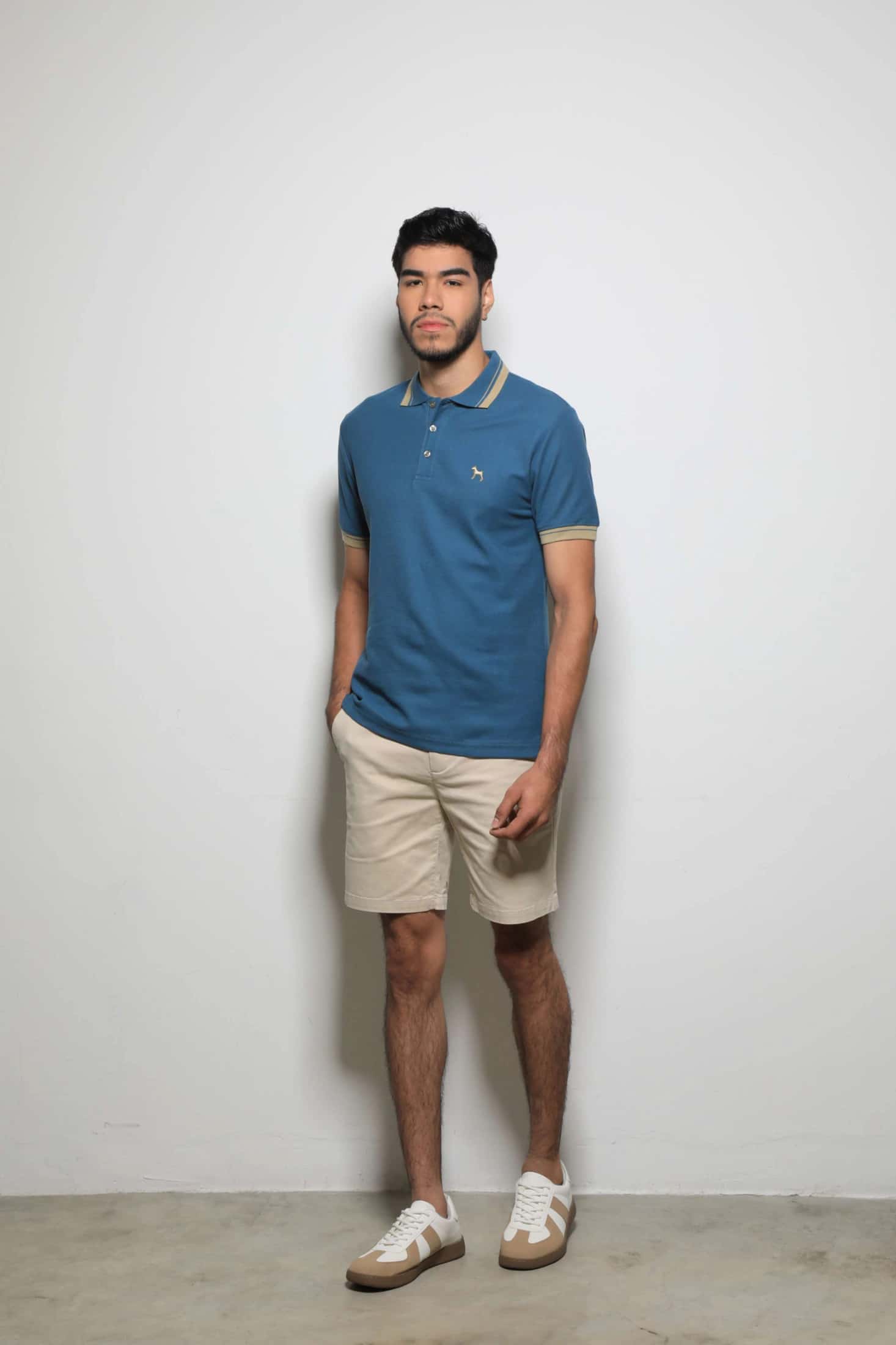 Polo Básica Azul Acero
